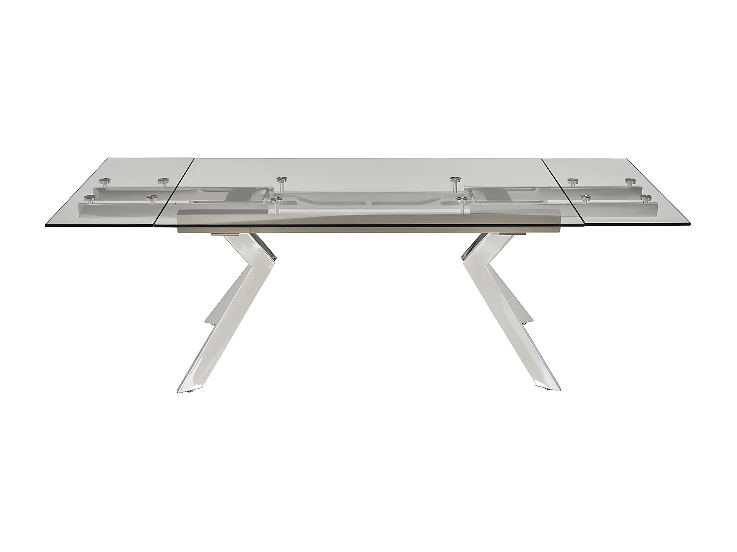 Uitschuifbare eettafel VELIKA - Gehard glas en metaal - 6 à 8 personen