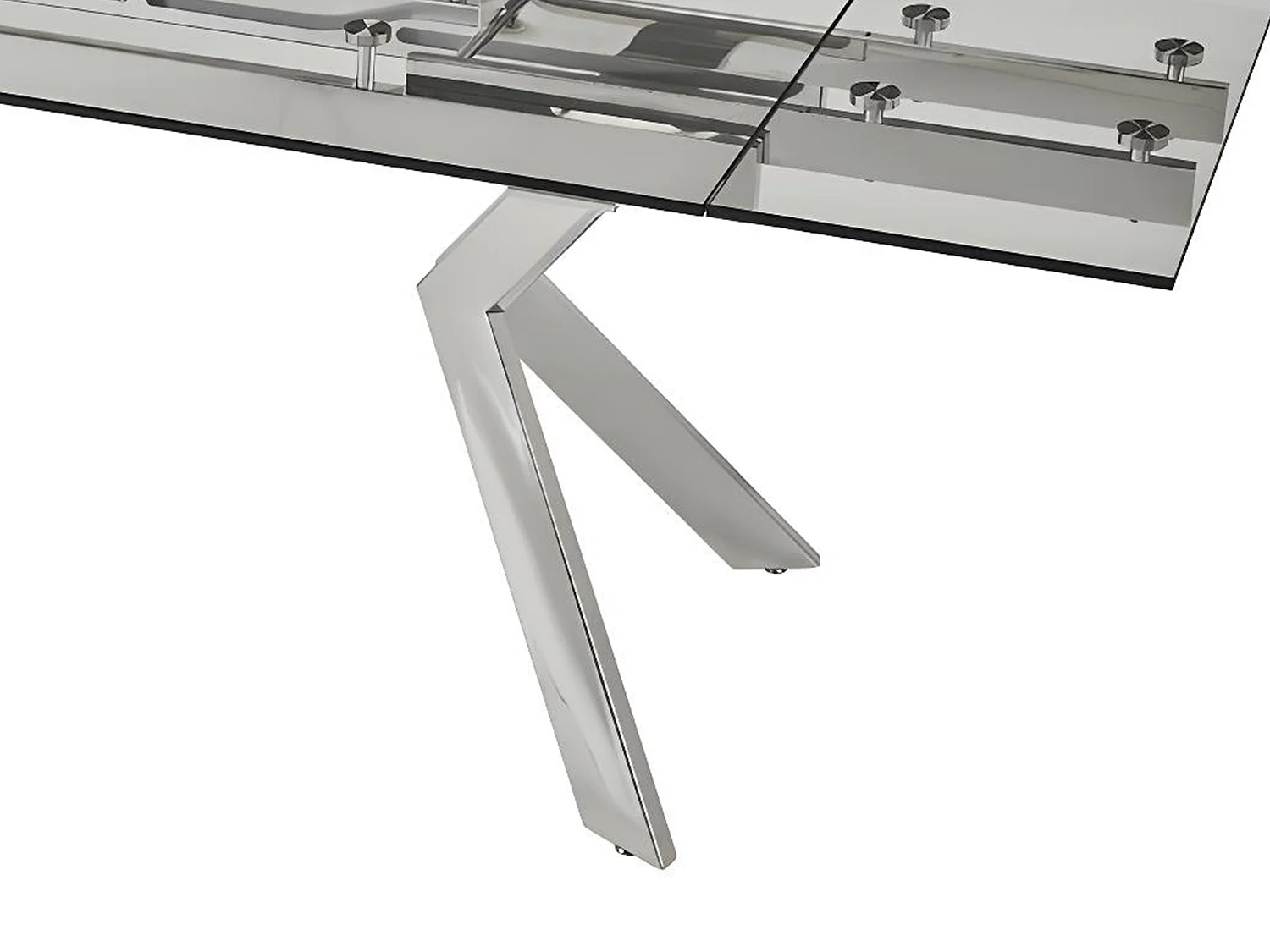 Uitschuifbare eettafel VELIKA - Gehard glas en metaal - 6 à 8 personen