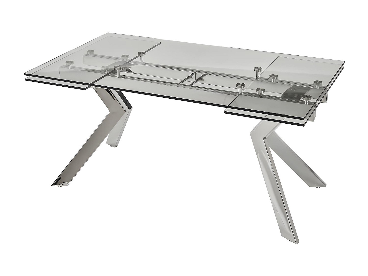 Esstisch ausziehbar - 6 bis 8 Personen - Sicherheitsglas & Metall - VELIKA günstig online kaufen