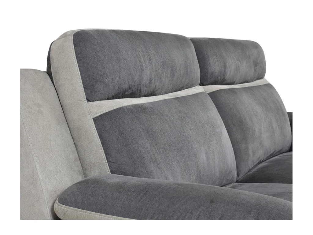 Sofá de 3+1 lugares relax em microfibras Antracite e cinzento-claro - TALCA