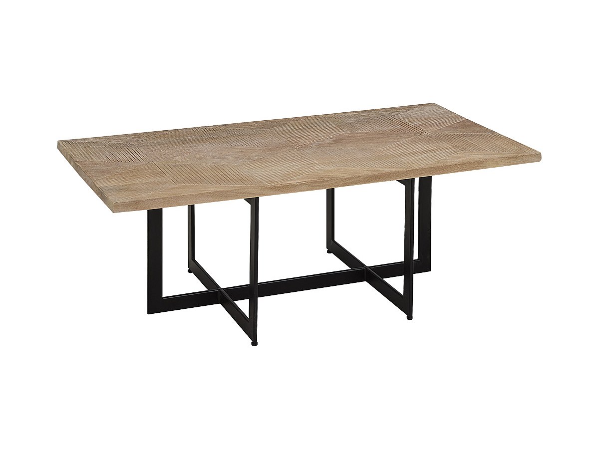 Couchtisch aus Holz MAJONG - Mangobaum & Metall