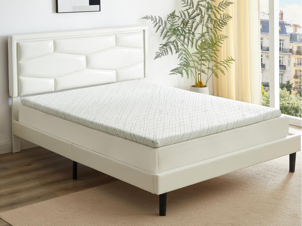 Surmatelas 140 x 190 cm mémoire de forme coutil bambou ép.5cm - LUFFY de NATUREA