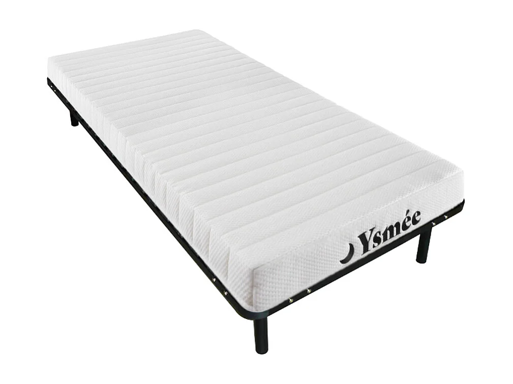 Matratzen-Lattenrost-Set - 90 x 200 cm - Kaltschaummatratze - 7 Zonen - Stärke 12 cm - STELO von YSMÉE