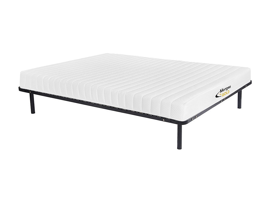 Matratzen-Lattenrost-Set - 140 x 190 cm - Kaltschaummatratze - 7 Zonen - Stärke 12 cm - STELO von MORGENGOLD