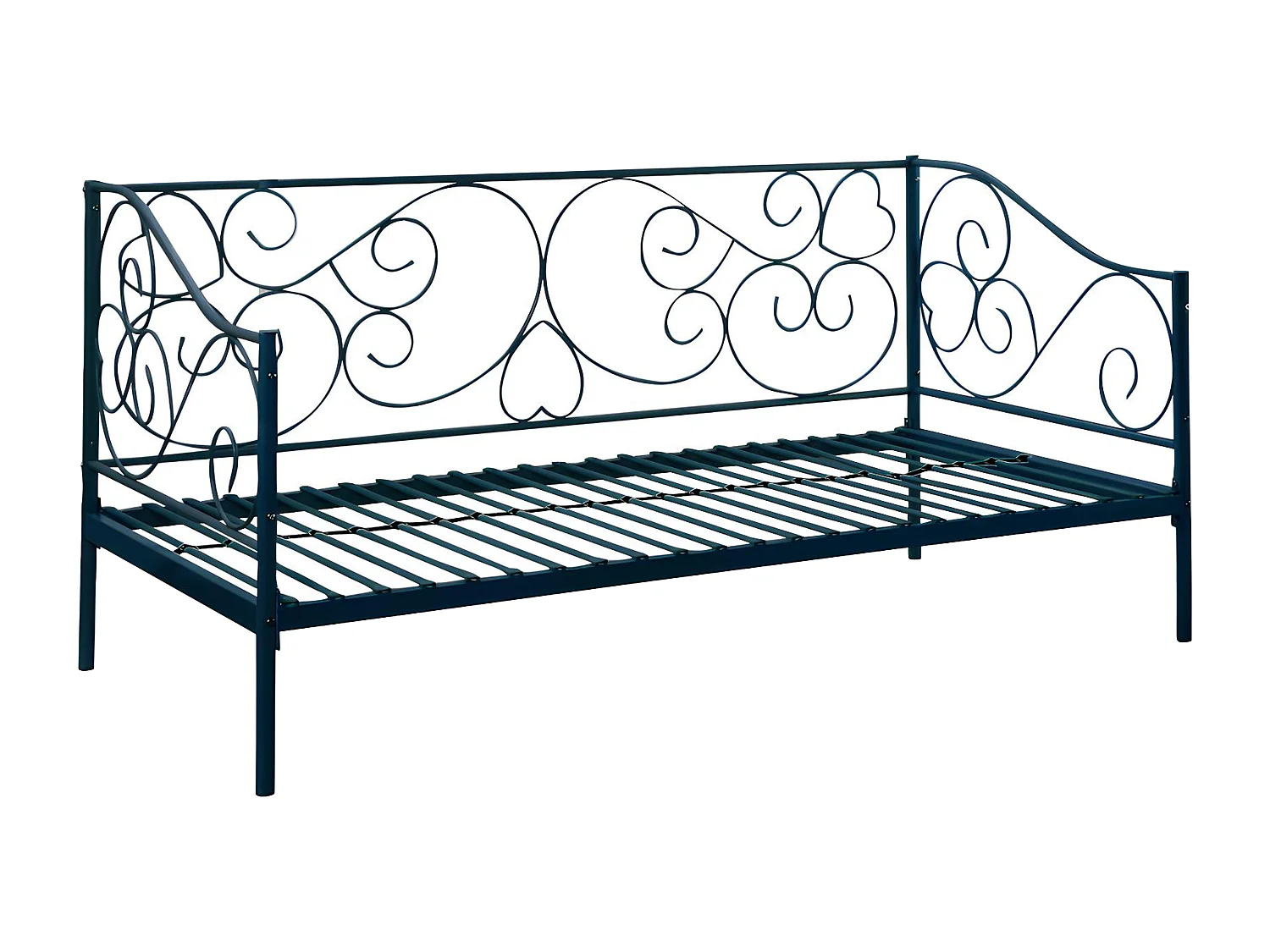Lit banquette VIVIAN - 90 x 200 cm - Métal - Noir