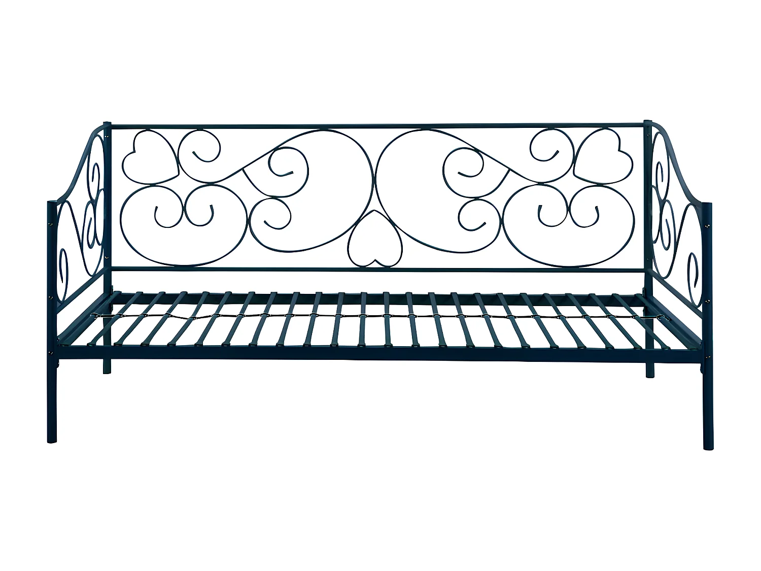 Lit banquette VIVIAN - 90 x 200 cm - Métal - Noir