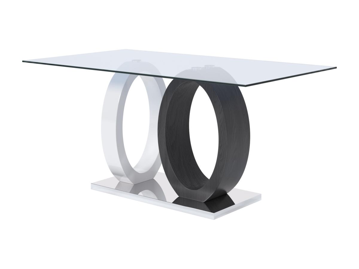 Esstisch - 6 Personen - Glas & MDF - Grau & Weiß - AYANE günstig online kaufen
