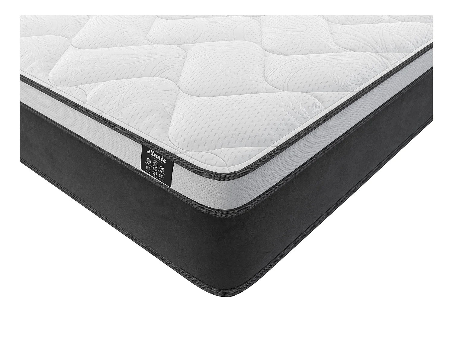 Hybride matras 200 x 200 cm met pocketveren en vormgeheugen dikte 25 cm - ASTRIA Art Collection van YSMÉE