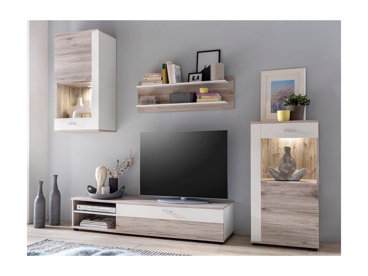 TV-Möbel TV-Wand mit Stauraum & LED-Beleuchtung TYLER kaufen
