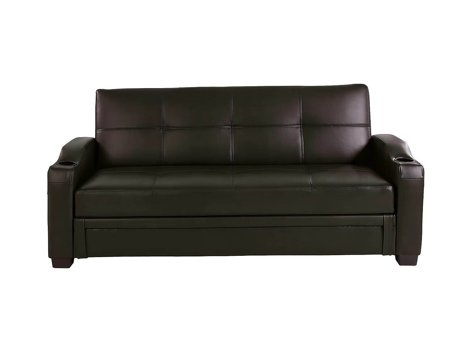 Schlafsofa Klappsofa - Kunstleder - Braun - MIRELLA