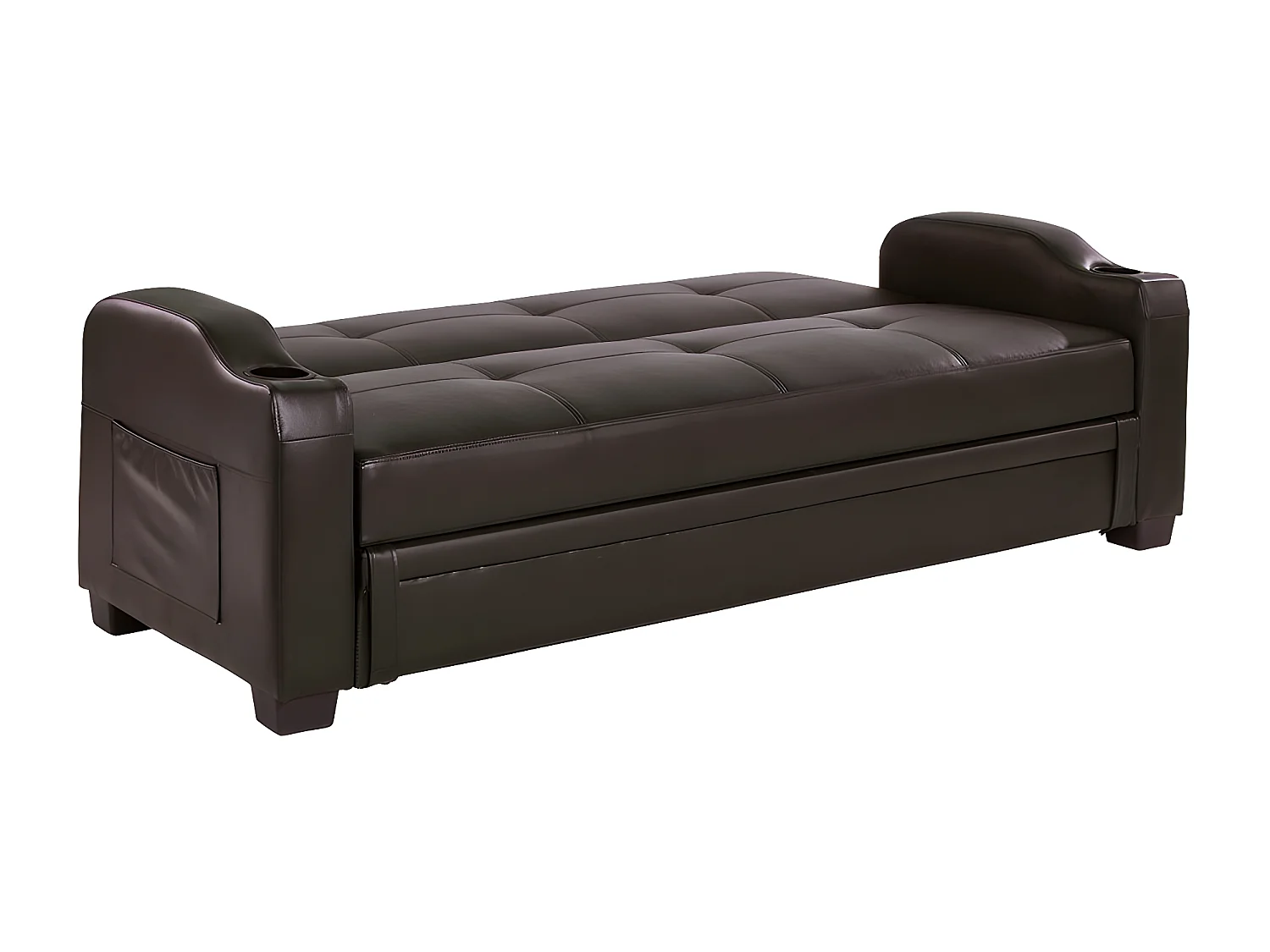 Sofabed med klik-klak funktion i kunstlæder MIRELLA - Brun