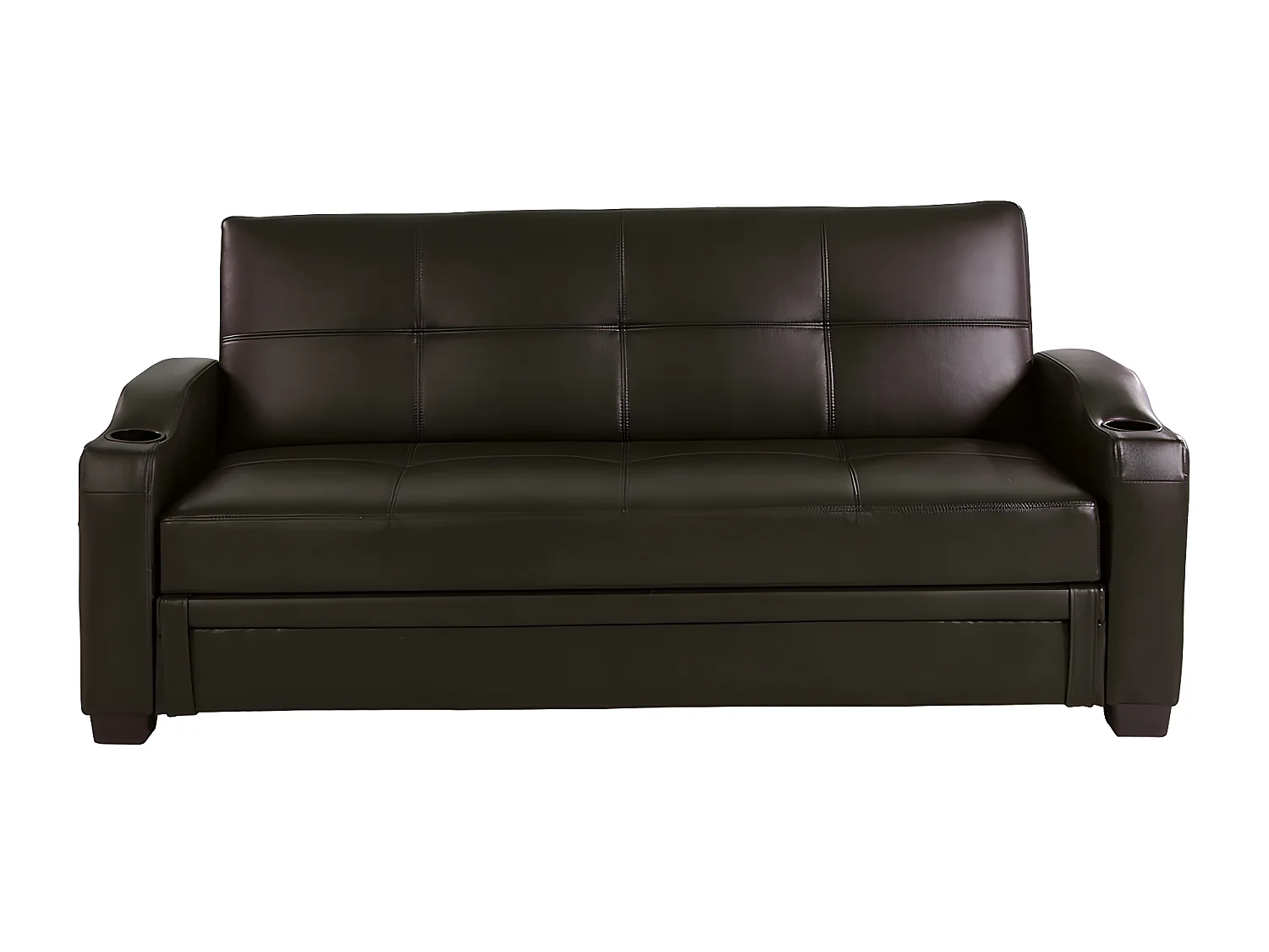 Sofabed med klik-klak funktion i kunstlæder MIRELLA - Brun