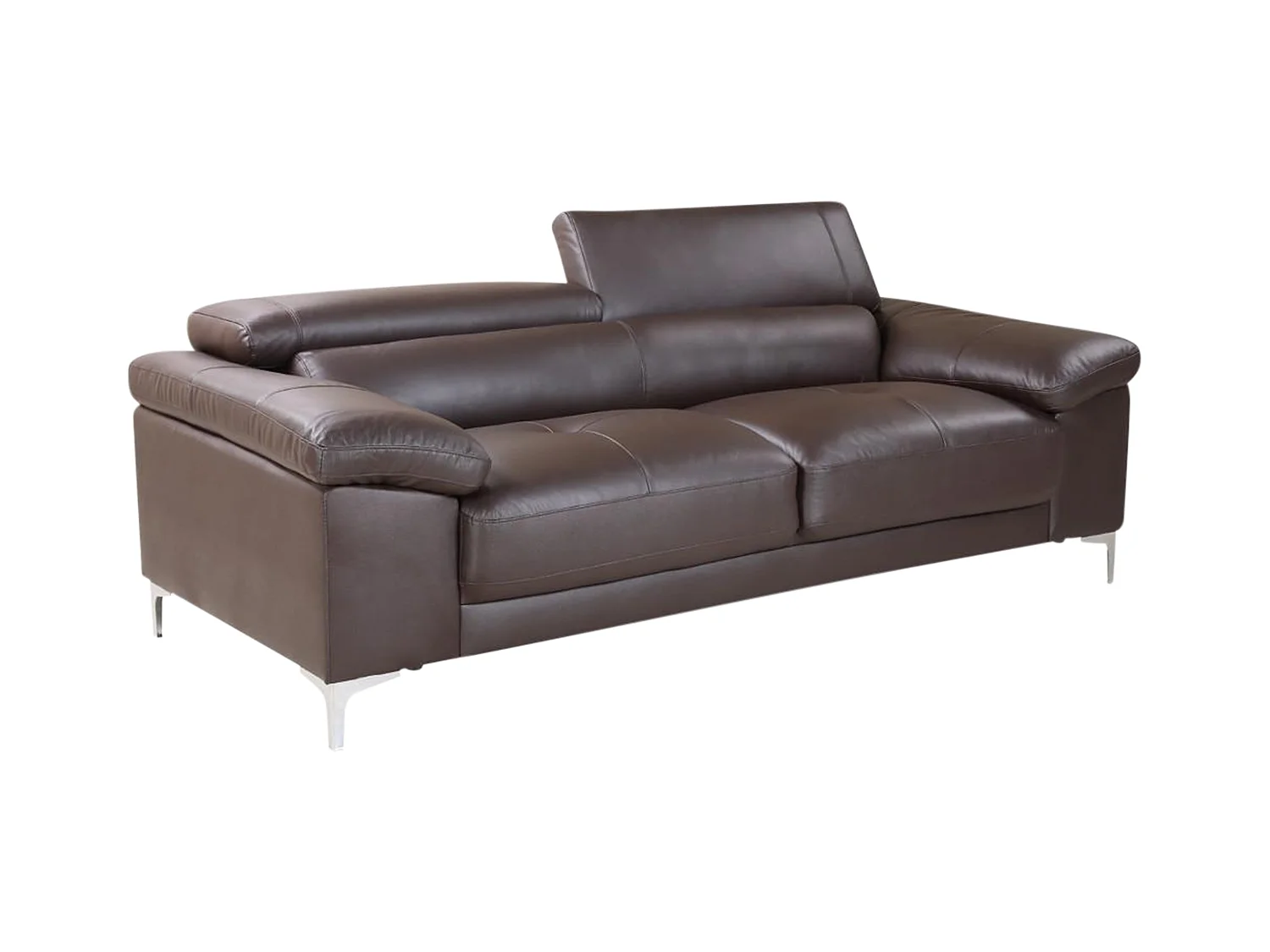 Ledersofa 3-Sitzer - Braun - SOLANGE