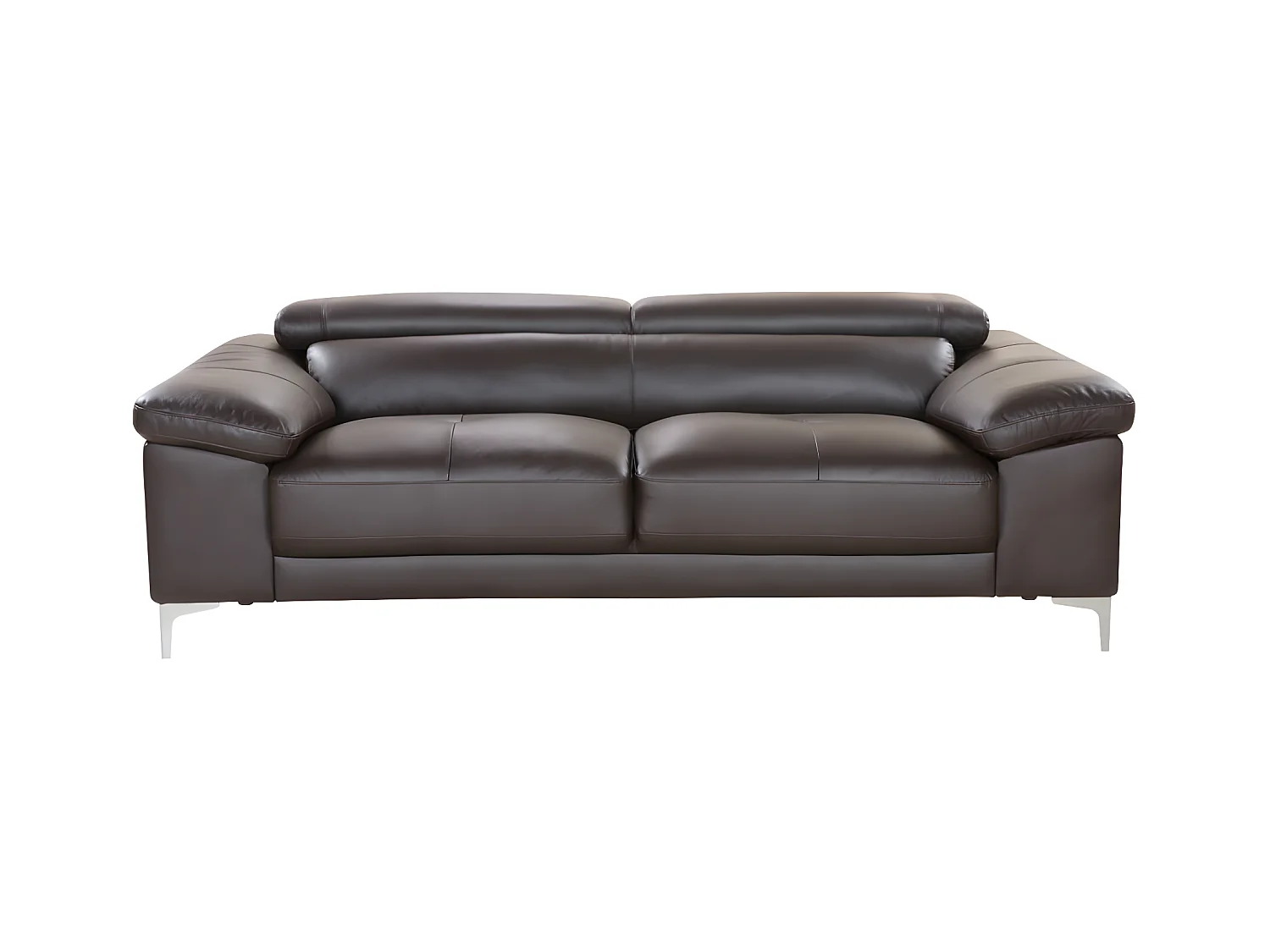 Ledersofa 3-Sitzer - Braun - SOLANGE