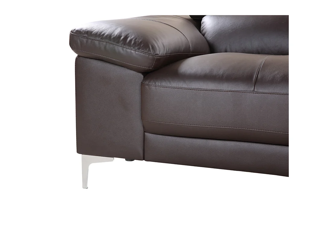 Ledersofa 3-Sitzer - Braun - SOLANGE