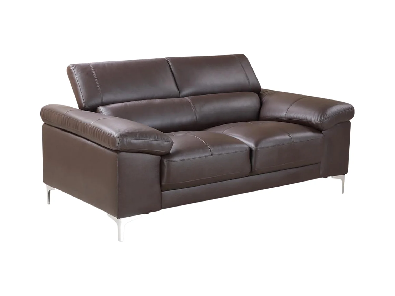 Ledersofa 2-Sitzer - Braun - SOLANGE