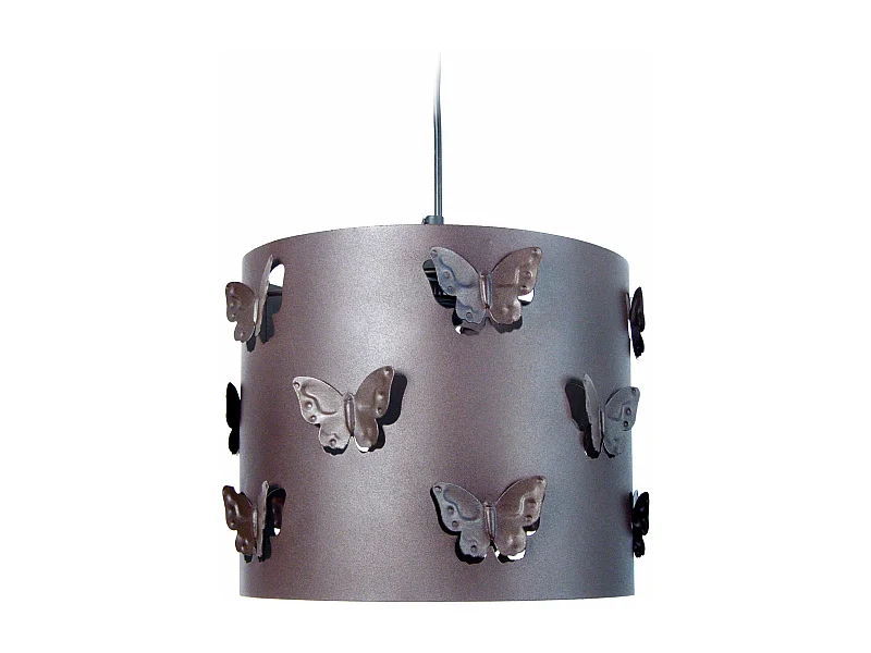 Suspension bol métal,papillon  marron 80 cm.