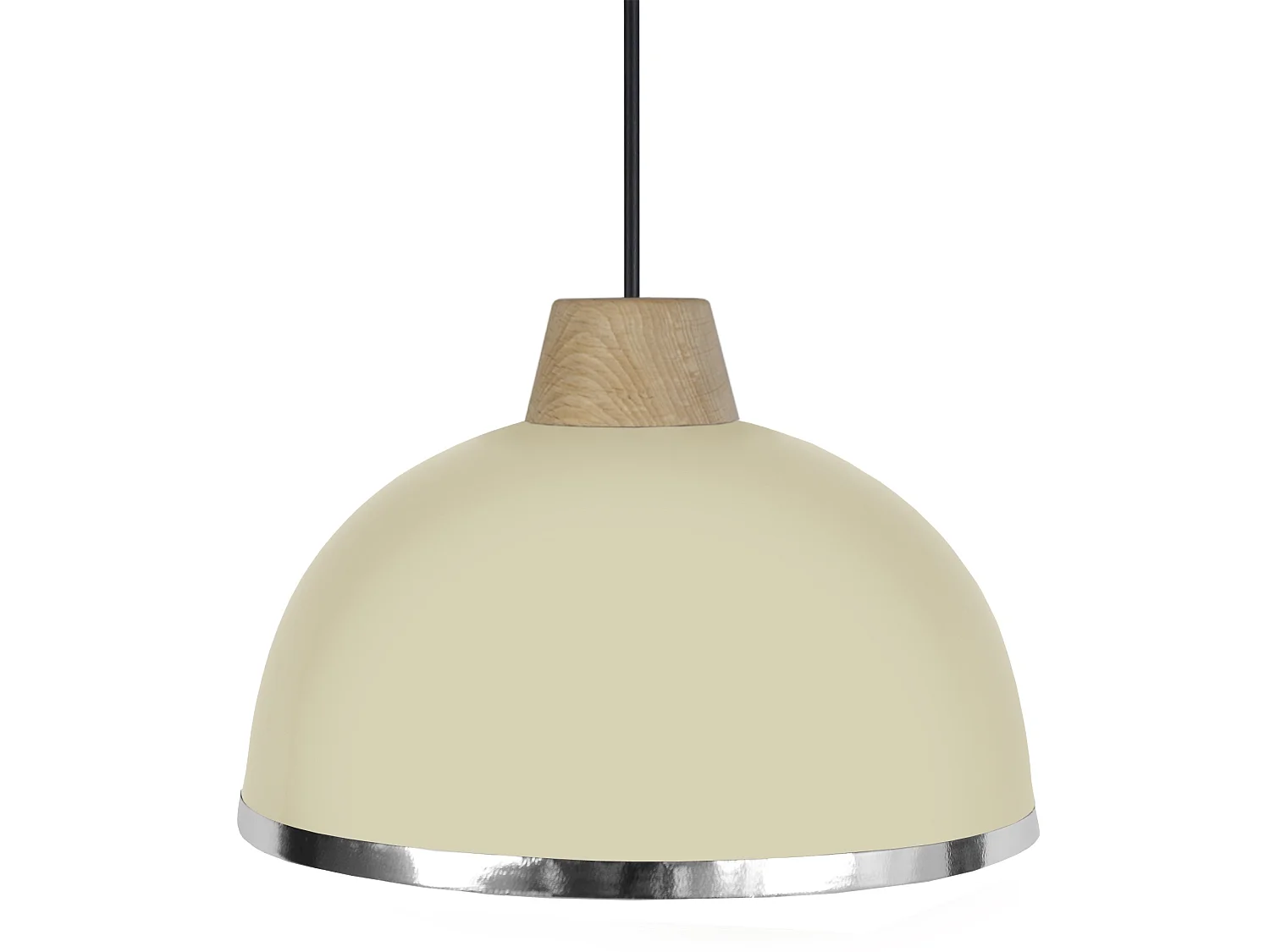 Suspensão TOSEL  DEMI BOULE B metal cúpula bege D24,5 x  H77  cm