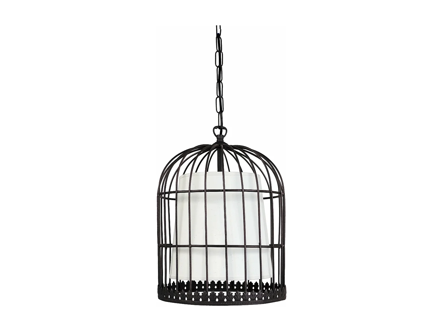 Suspension filaire métal noir blanc 90 cm.