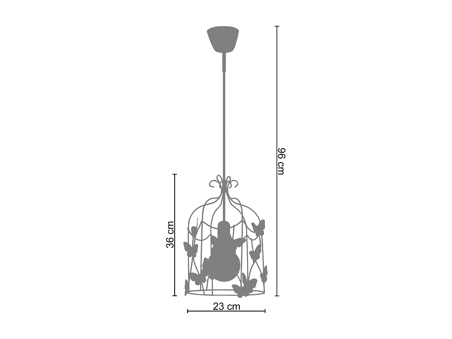 Suspension d'Enfant TOSEL ,métal,Blanc ,H96xD23xP23cm
