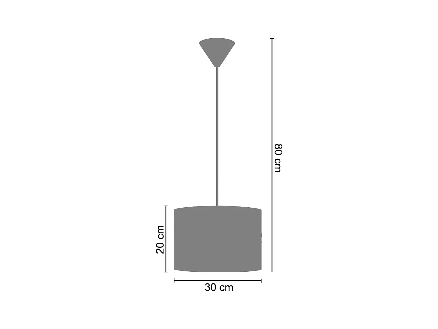 Suspensión  TOSEL ,metal,Negro ,A 80x D30xP30cm