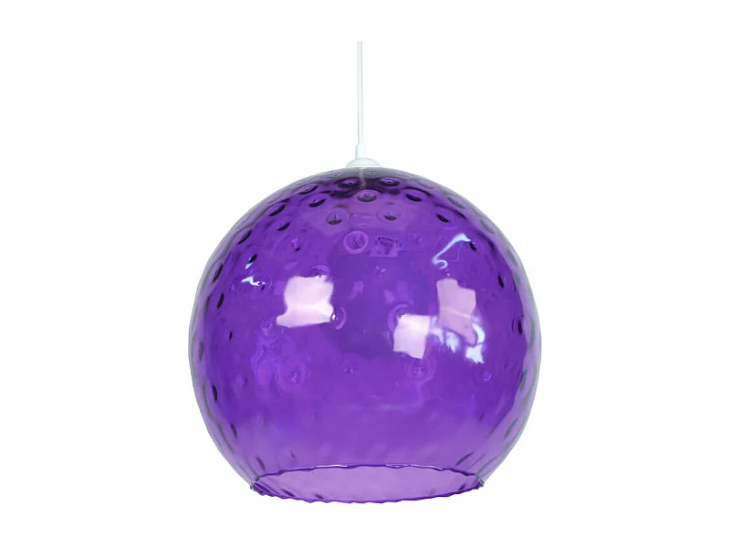Suspension globe verre optique violet 85 cm.