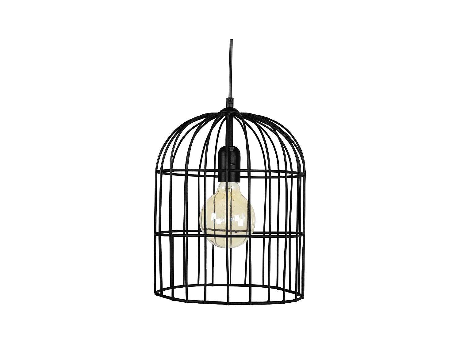 Suspensão TOSEL  CAGE metal lanterna preto D24 x  H80  cm