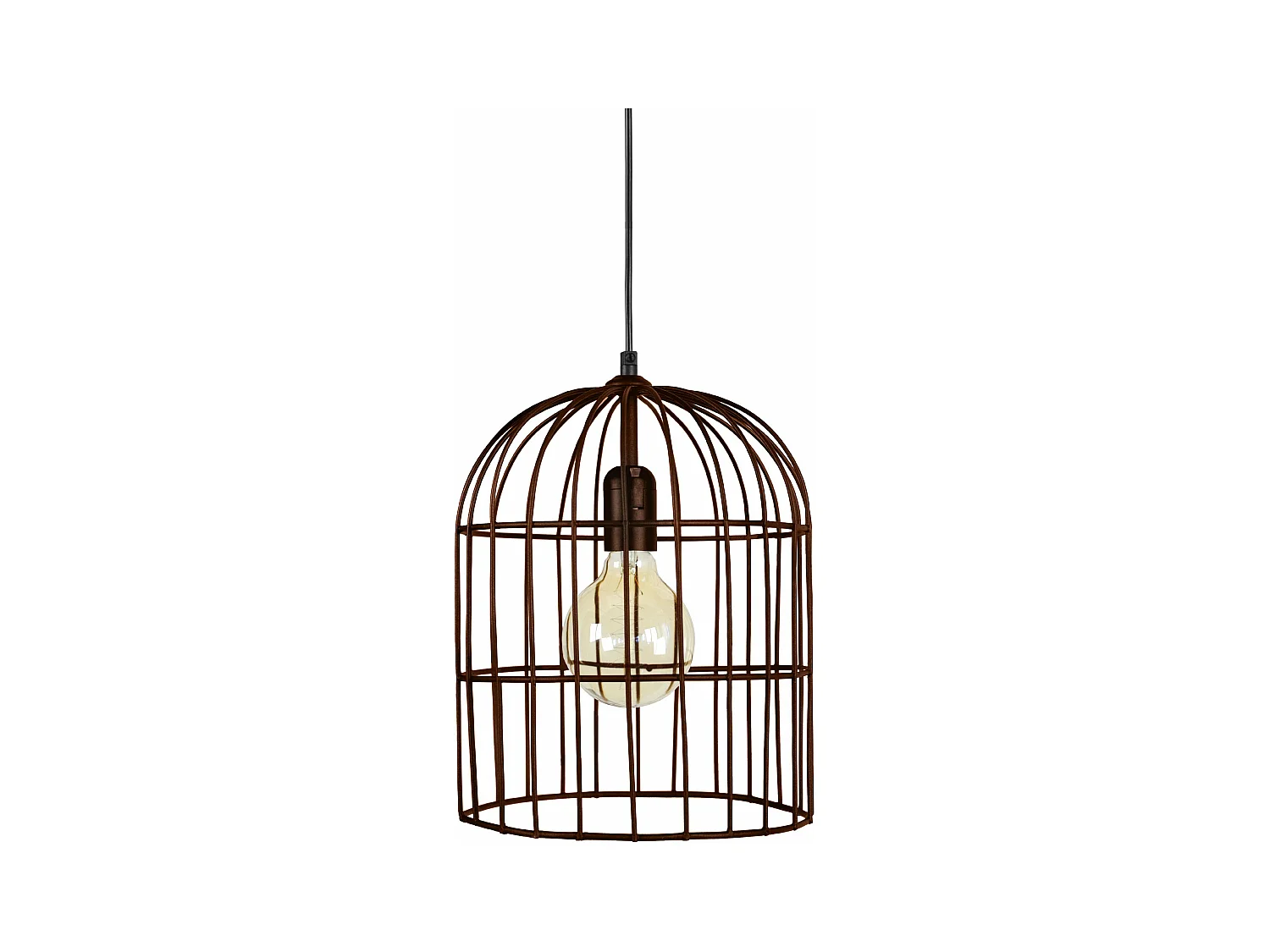 Suspensão TOSEL  CAGE metal lanterna Preto fosco D24 x  H80  cm