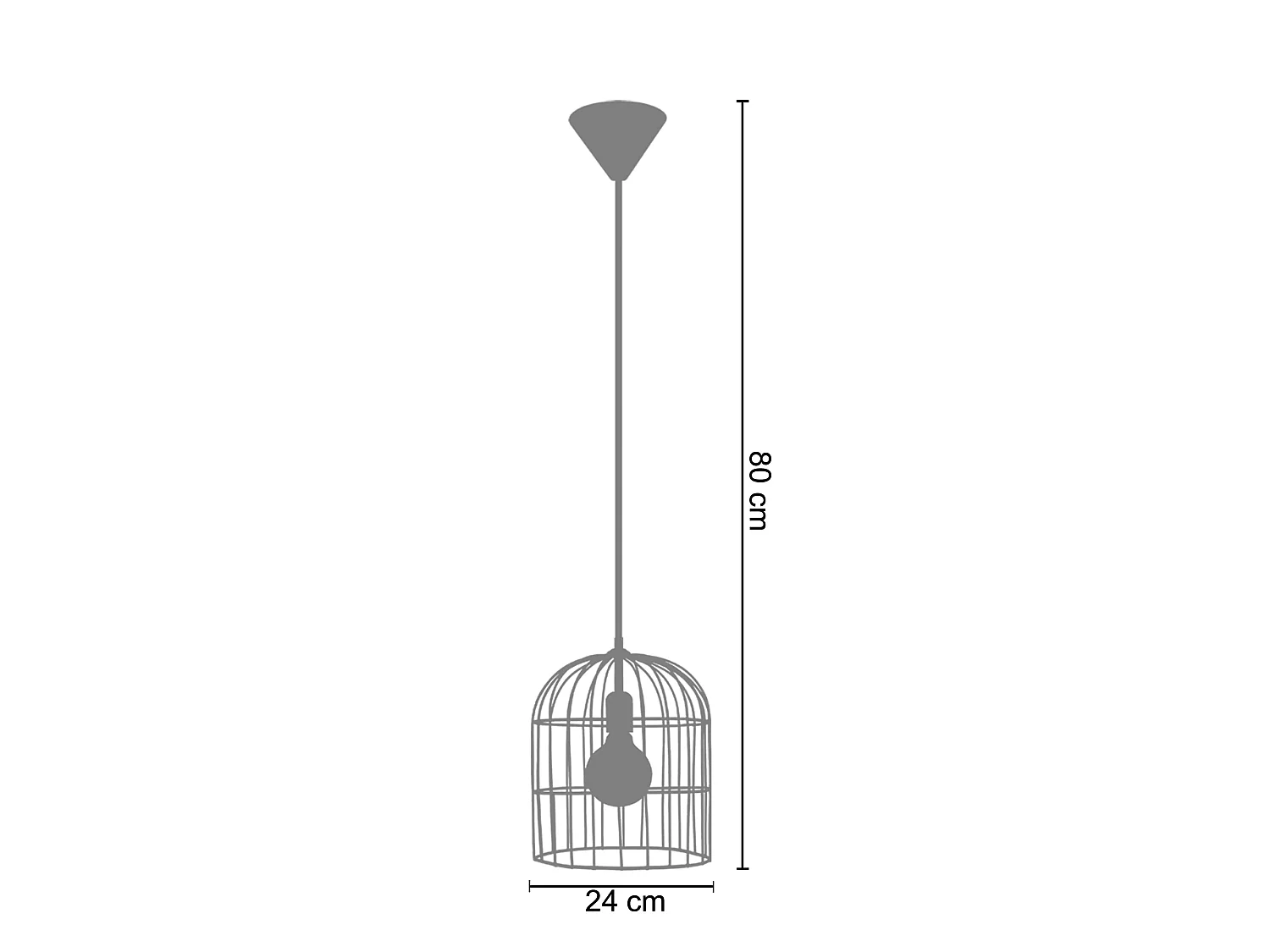 Lampadario a sospensione  metallo cilindrico CAGE marrone  D'24 cm