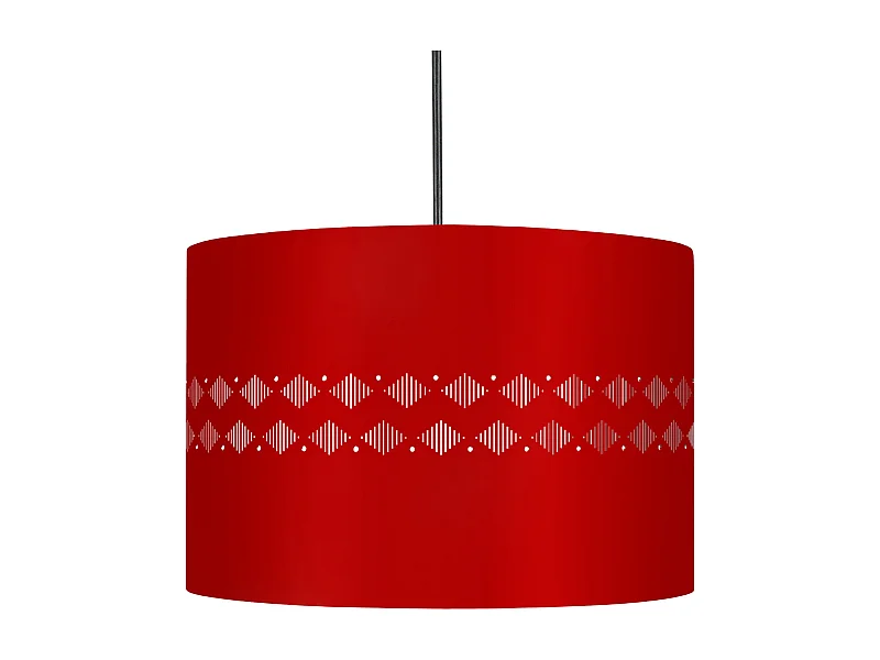 Suspension TOSEL ,métal,Rouge ,H80xD 30x P 30cm