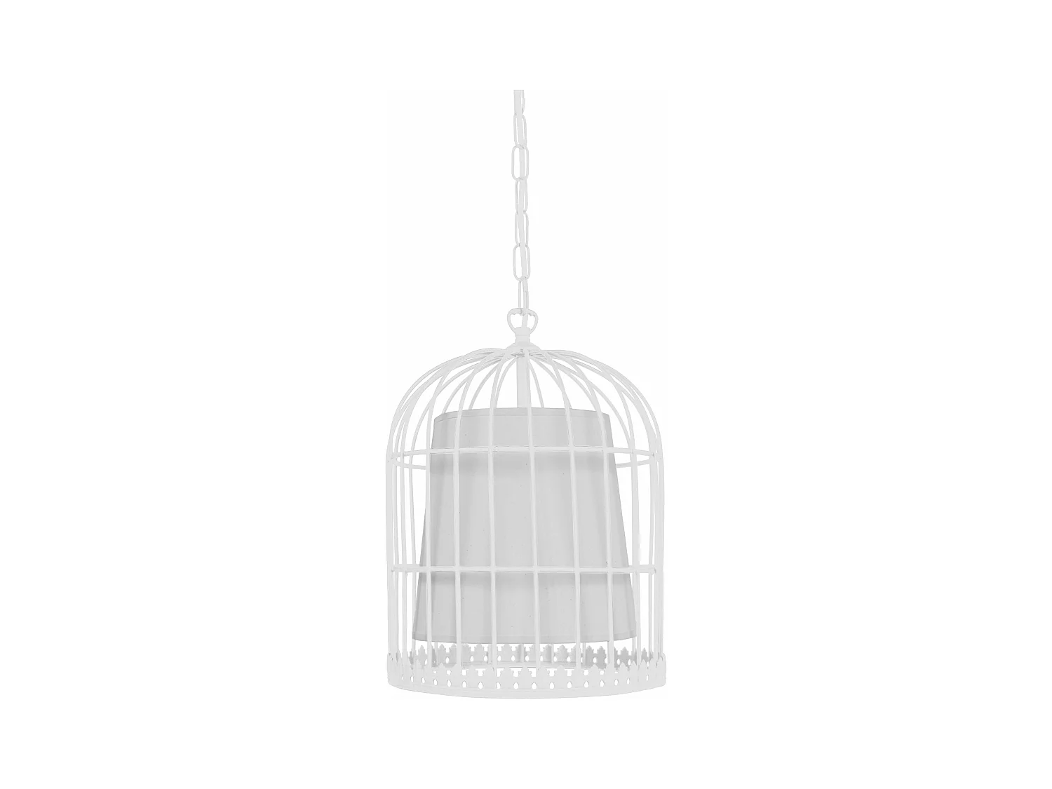 Suspension  filaire métal blanc 90 cm.