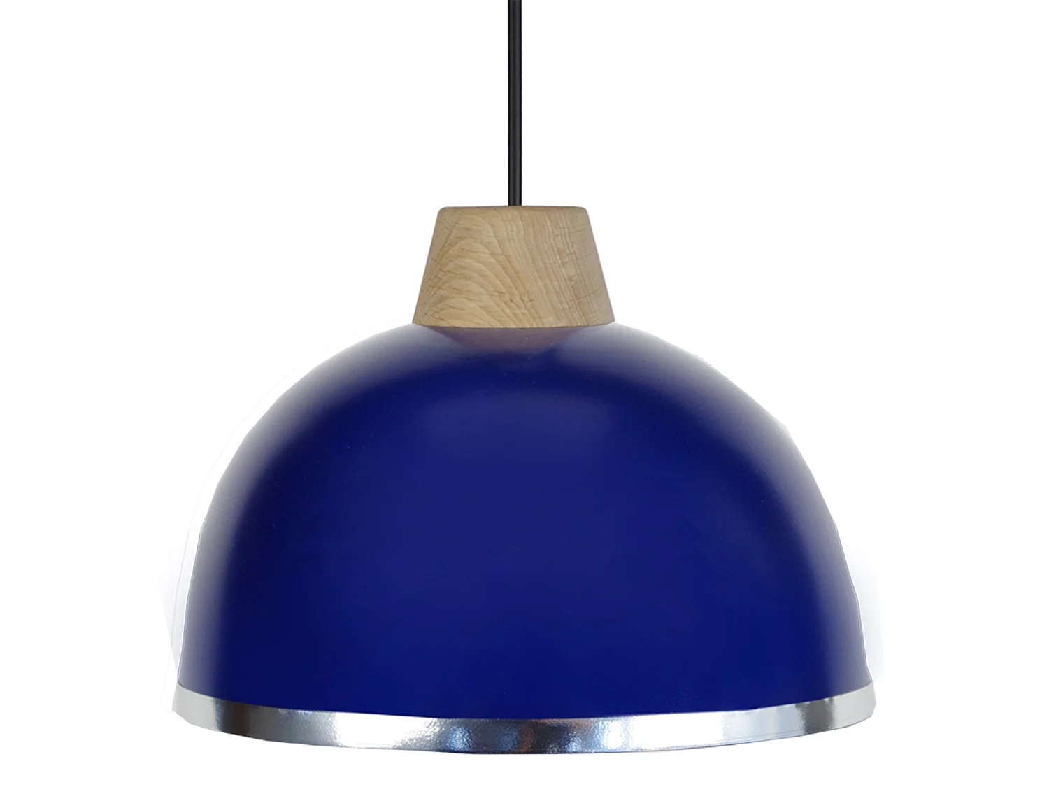 Suspensão TOSEL  DEMI BOULE B metal cúpula azul D24,5 x  H77  cm