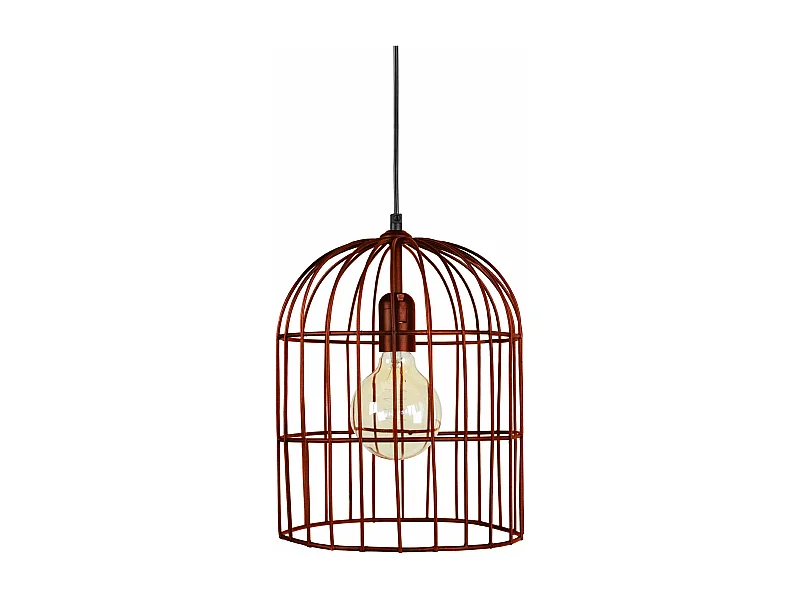 Suspensão TOSEL  CAGE metal lanterna cobre D24 x  H80  cm