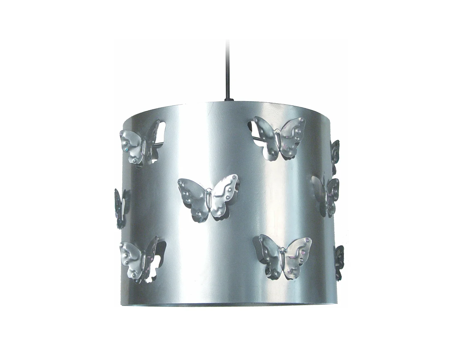 Suspension bol métal,papillon  aluminium 80 cm.