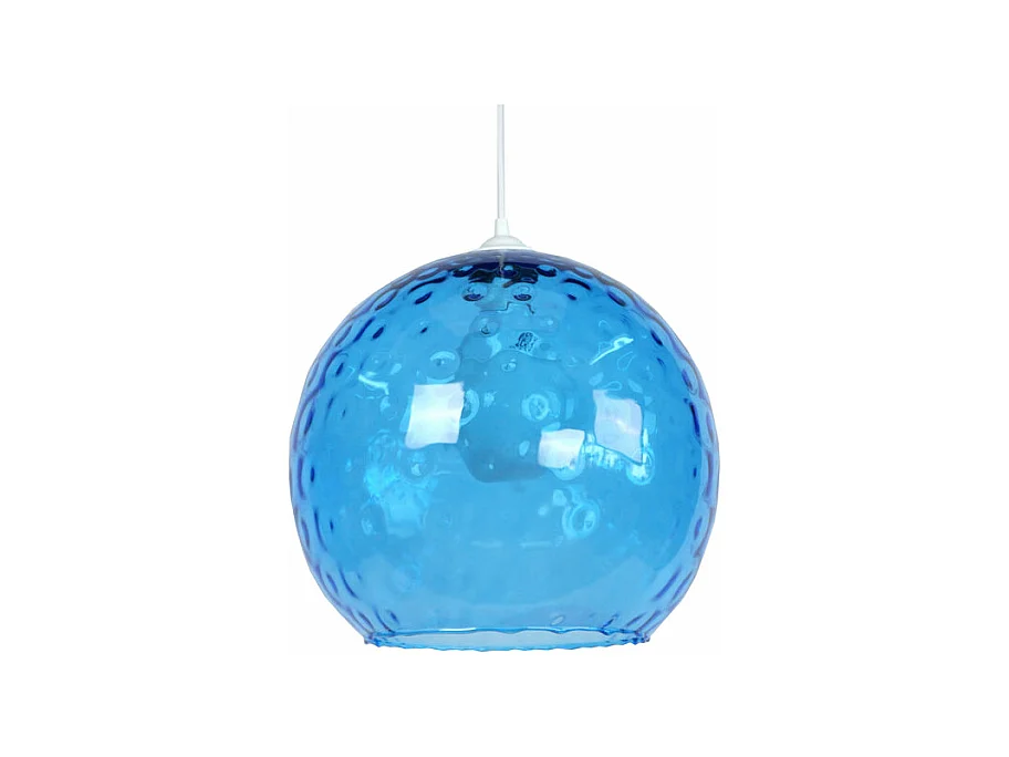 Suspensão TOSEL  GLOBE OPTIQUE vidro globo azul D20 x  H77  cm