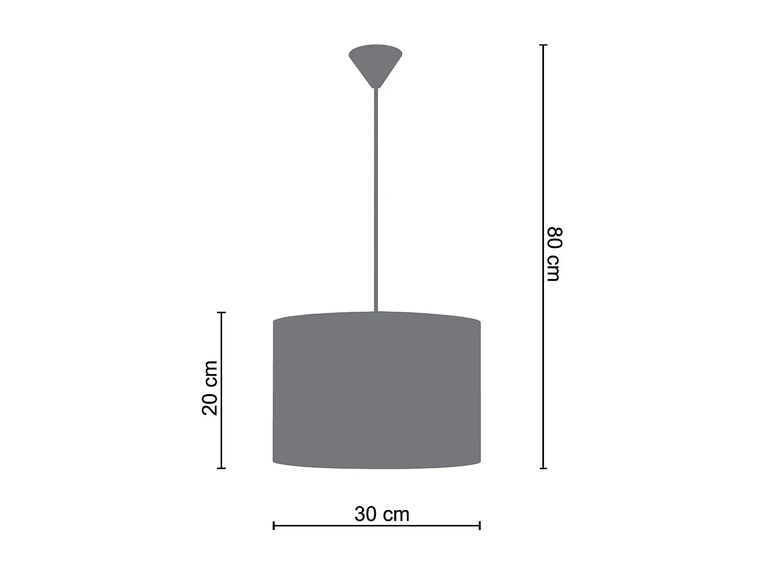 Suspensión  TOSEL ,metal -,Negro ,A 80xD 30x P 30cm