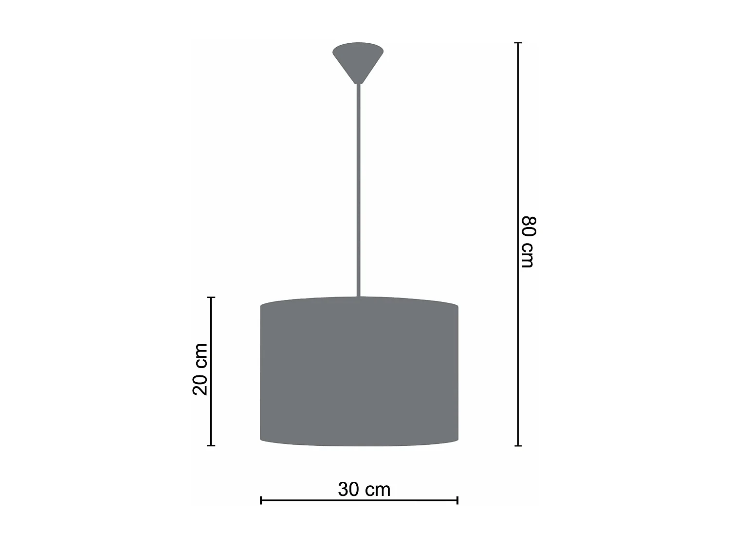 Suspension cylindre métal lignes marron 80 cm.