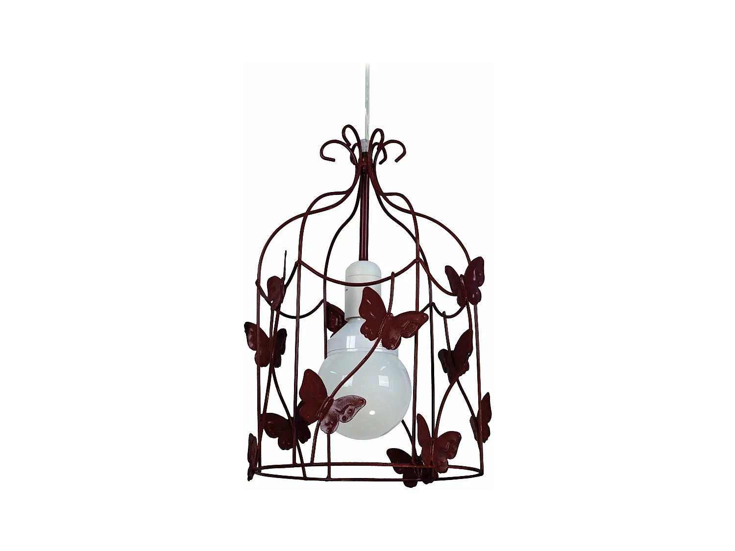 Suspensão TOSEL  CAGE PAPILLONS  metal lanterna castanho D23 x  H96  cm