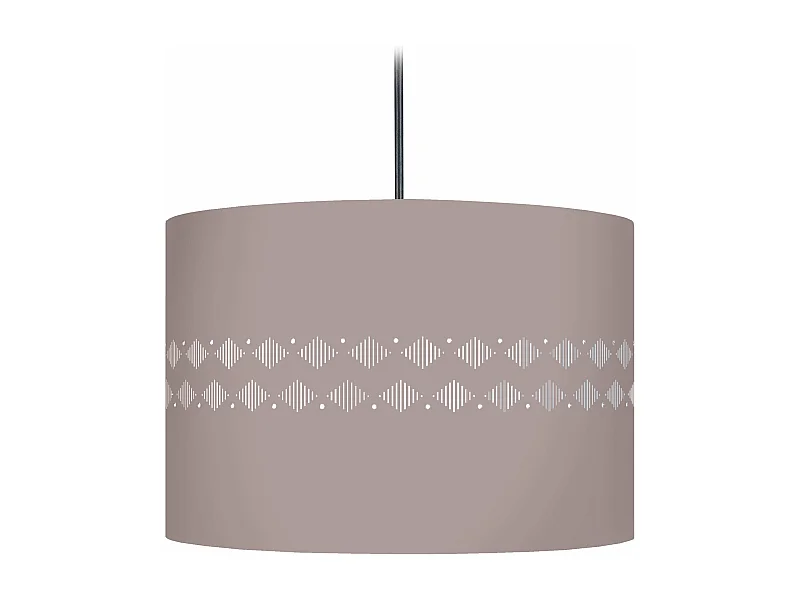 Suspension cylindre métal lignes taupe 80 cm.