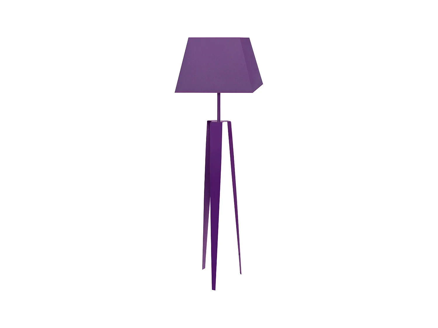 Lampadaire trepied tôle métal violet150 cm.