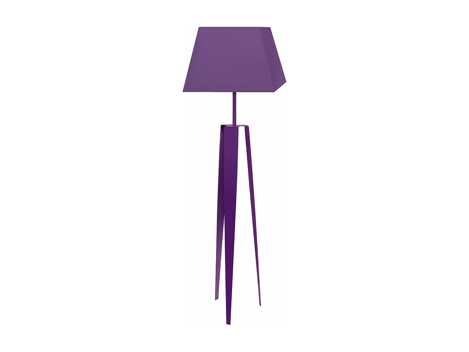 Lampadaire trepied tôle métal violet150 cm.