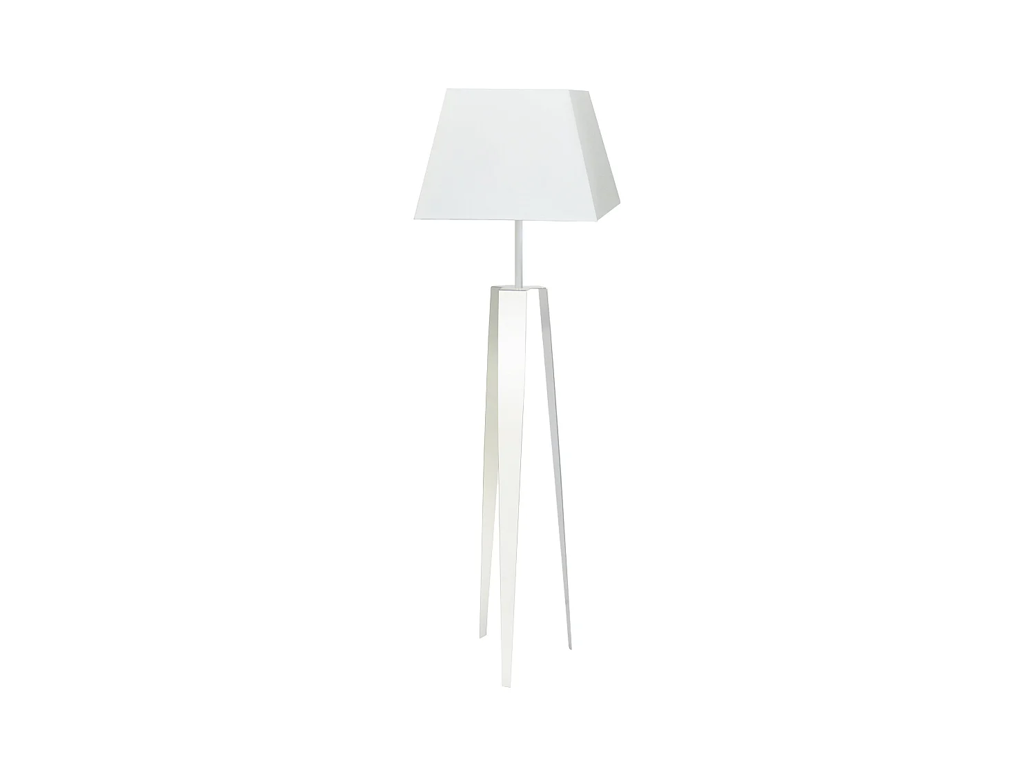 Lampadaire trepied tôle métal ivoire150 cm.