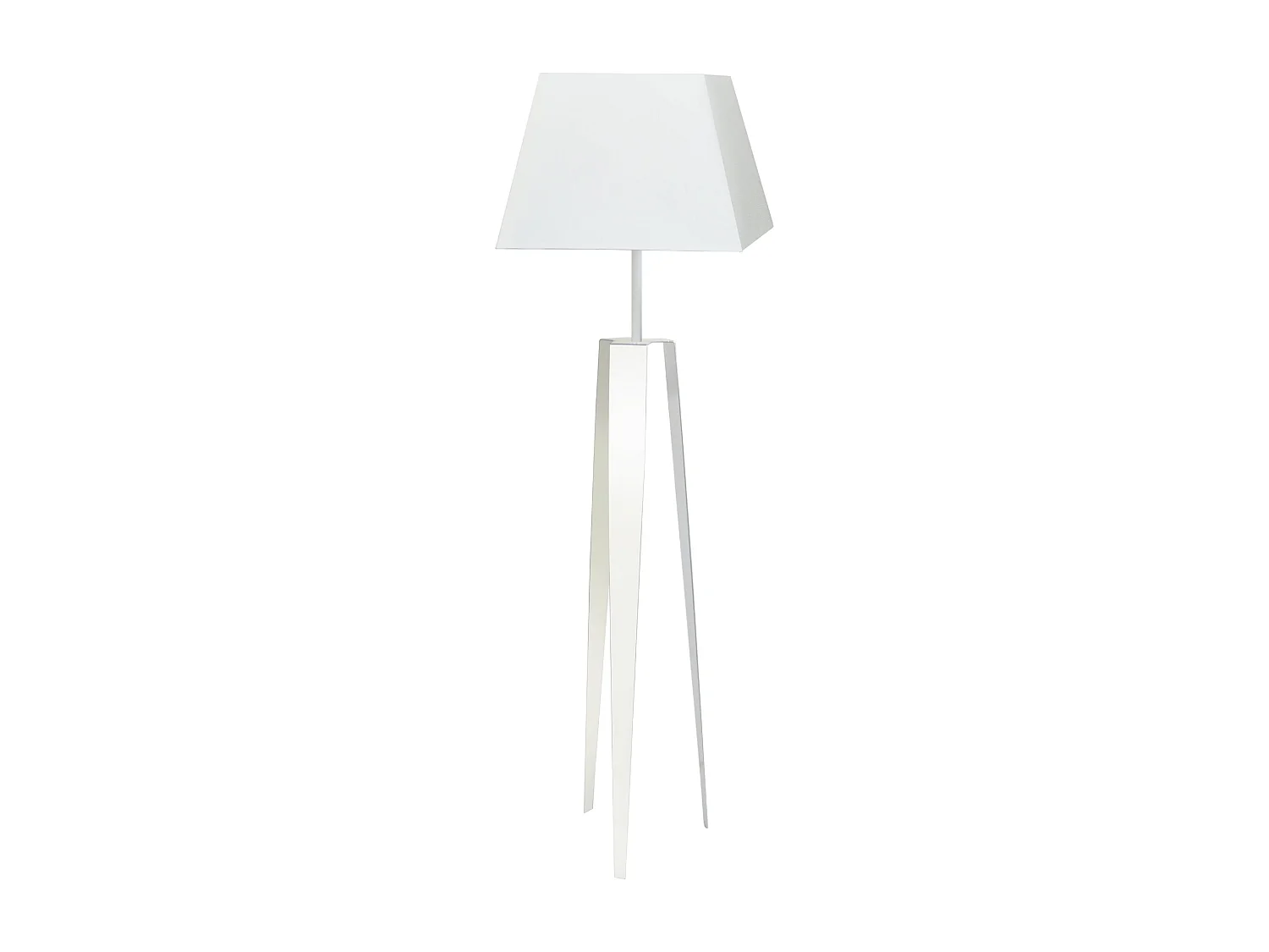 Lampadaire trepied tôle métal ivoire150 cm.