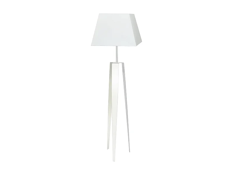 Lampadaire trepied tôle métal ivoire150 cm.