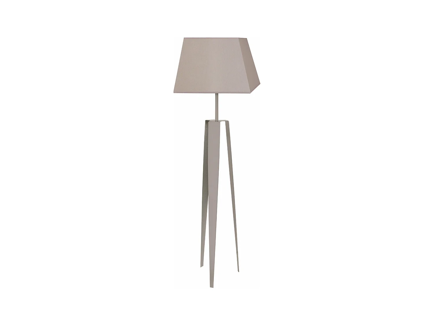 Lampadaire trepied tôle métal taupe150 cm.