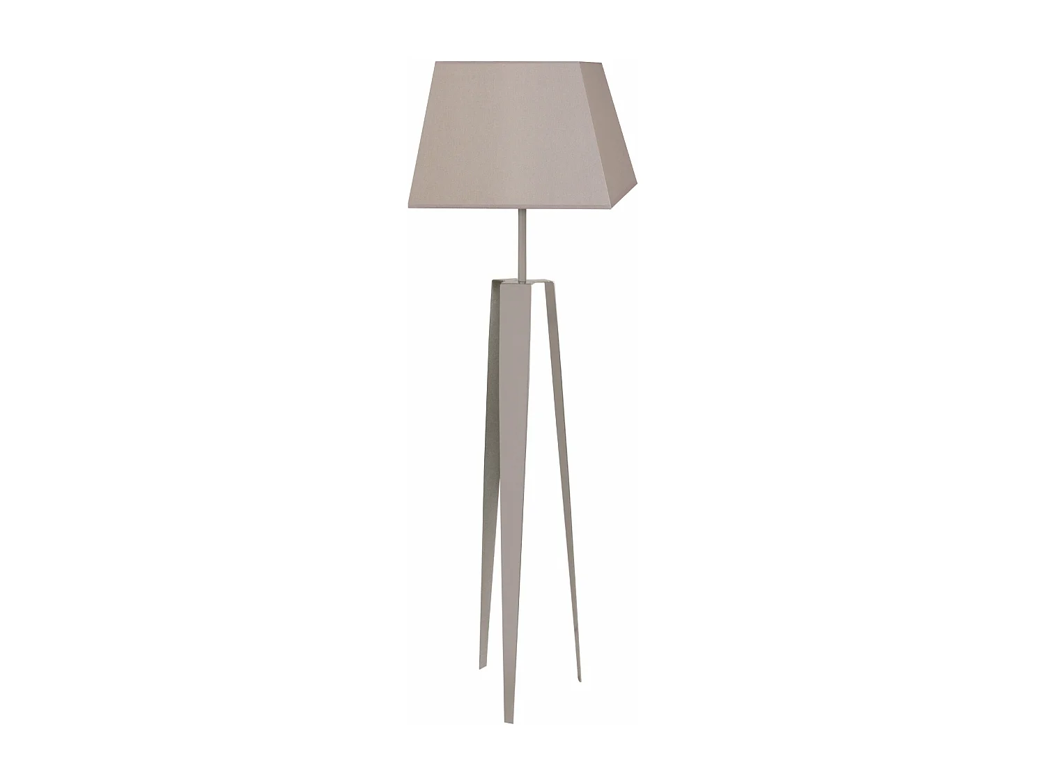 Lampadaire trepied tôle métal taupe150 cm.