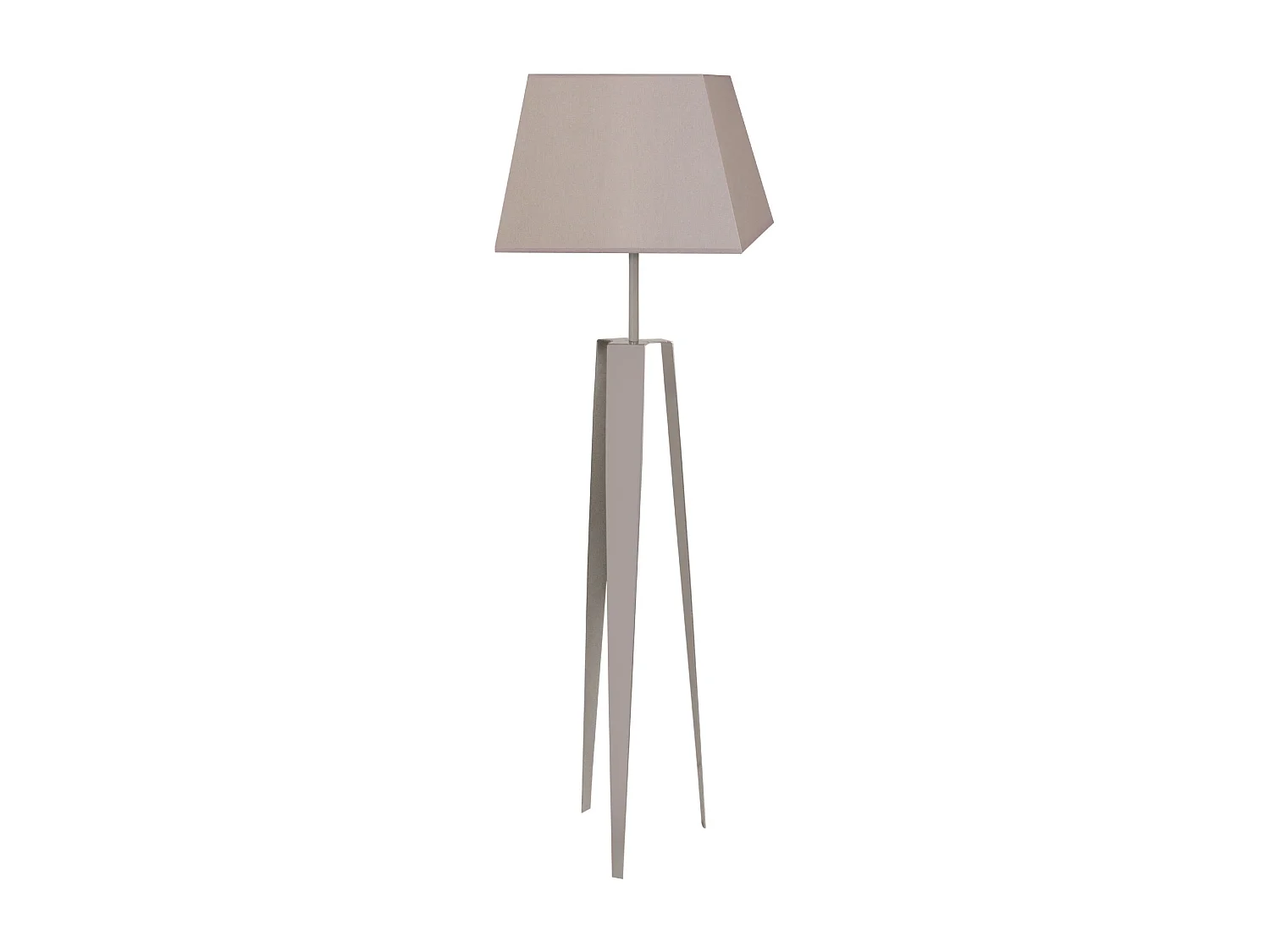 Lampadaire trepied tôle métal taupe150 cm.