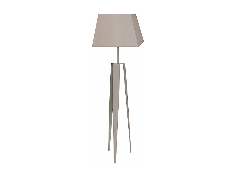 Lampadaire trepied tôle métal taupe150 cm.