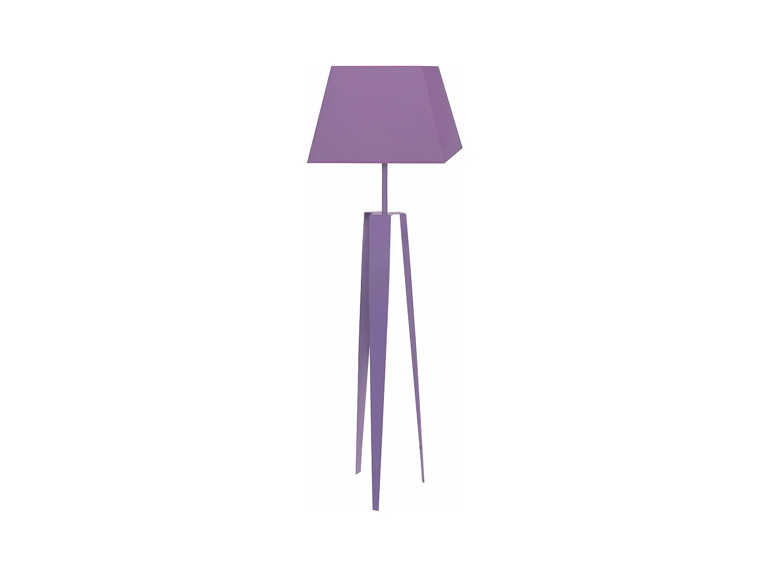 Lampadaire trepied tôle métal mauve150 cm.