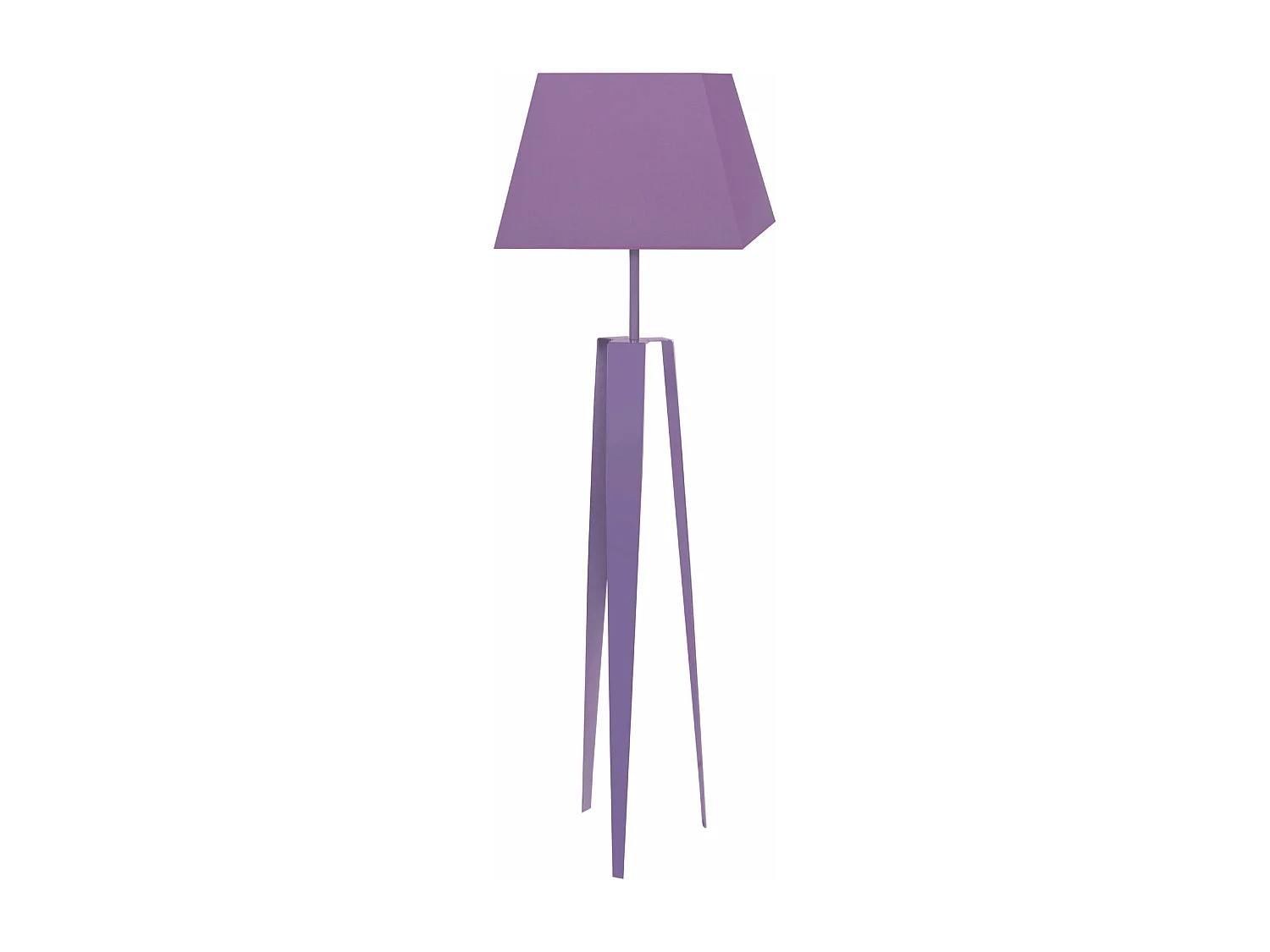 Lampadaire trepied tôle métal mauve150 cm.